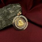 Bicolor gouden hanger met het gezicht van Maria, Ophalen of Verzenden, Gebruikt, Goud, Overige merken