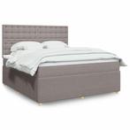 vidaXL Boxspring met matras stof taupe 180x200 cm, Eenpersoons, Verzenden, Nieuw, 80 cm