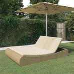 vidaXL Loungebed poly rattan beige, Tuin en Terras, Verzenden, Nieuw