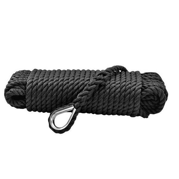 Ankertouw zwart met RVS oog 10 mm 30 meter, Watersport en Boten, Bootonderdelen, Nieuw, Ophalen of Verzenden
