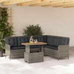 vidaXL 2-delige Loungeset met kussens poly rattan grijs, Verzenden, Nieuw, Rotan, Loungeset