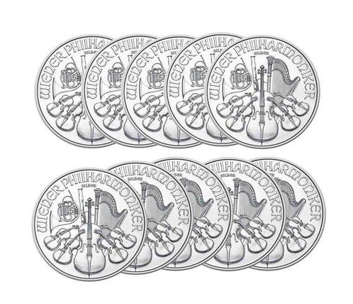 Oostenrijk. 10 x 2025 1 oz €1.5 EUR Silver Philharmonic Coin, Postzegels en Munten, Edelmetalen en Baren