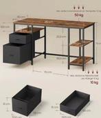 Bureau 60×140×76 cm met 3 Planken en 2 Lades – Industrieel, Verzenden, Nieuw