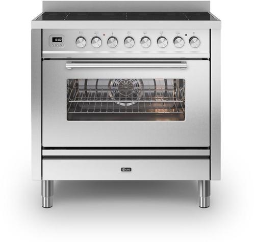 Ilve PI096WE3/SS inductie fornuis rvs - 90 cm. breed, Witgoed en Apparatuur, Fornuizen, 60 cm of meer, Vrijstaand, 5 kookzones of meer