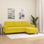 vidaXL Driezitsbank met voetenbank 180 cm fluweel geel, Verzenden, Stof, 200 tot 250 cm, Driepersoons