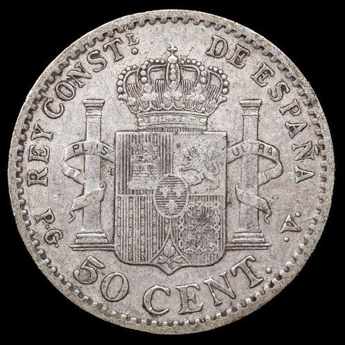 Spanje. Alfonso XIII. 50 centimos 1896 - Madrid (Zonder, Postzegels en Munten, Munten | Europa | Niet-Euromunten