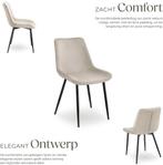 tectake® Eetkamerstoel - Gevoerde fluwelen zitting - Zwart m, Verzenden, Zo goed als nieuw