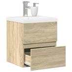 vidaXL 2-delige Badkamermeubelset bewerkt hout sonoma, Verzenden, Nieuw