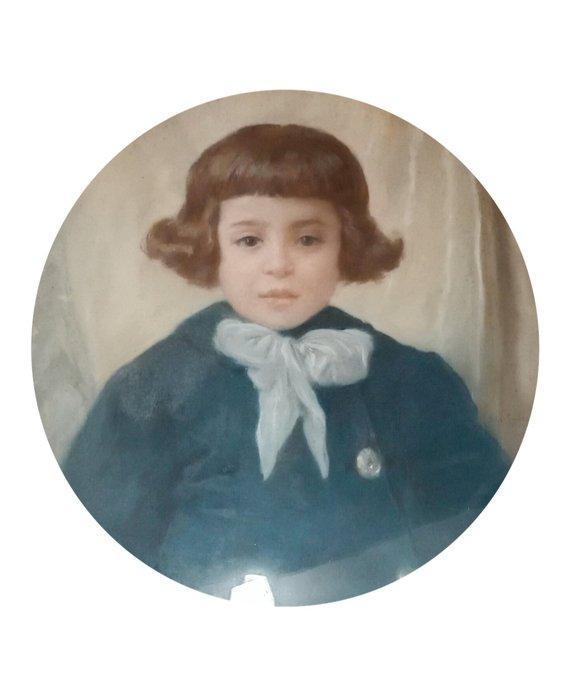 Silvio Galimberti (1878-?) - Ritratto di bambino, Antiek en Kunst, Kunst | Schilderijen | Klassiek