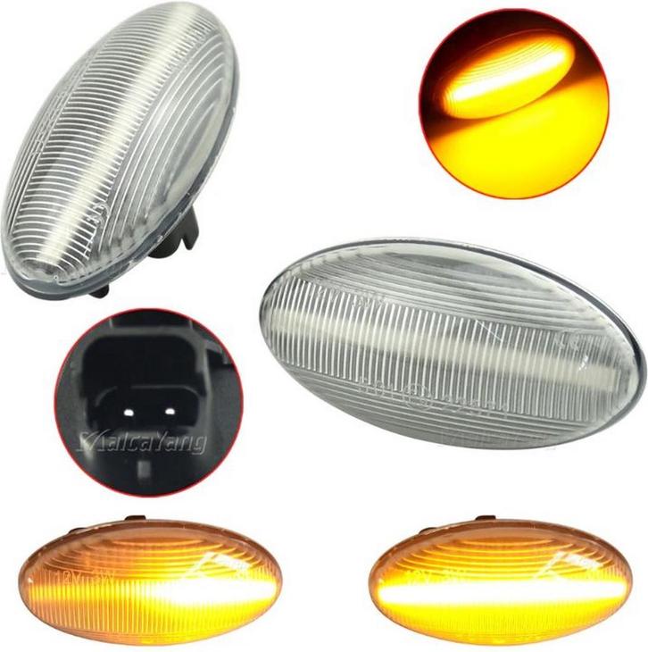 Dynamisch knipperlicht WIT Voor Toyota Aygo / C1/ Peugeot, Auto-onderdelen, Verlichting