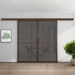 Dubbele stalen schuifdeur met koofsysteem 6 Vlaks Brons Rook, Doe-het-zelf en Verbouw, Kozijnen en Schuifpuien, Nieuw, Metaal