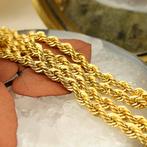 Gouden gedraaide schakel ketting | 55,5 cm (unisex ketting), Ophalen of Verzenden, Gebruikt, Overige kleuren, Goud