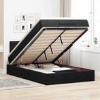 vidaXL Bed poef met matras en LEDs 120x190 cm fluweel zwart, Verzenden, Zwart, Nieuw, 190 cm of minder