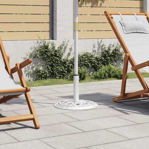 vidaXL Parasolvoet 44x44x31 cm gietijzer wit, Tuin en Terras, Parasols, Parasolvoet, Nieuw, Minder dan 1 meter, Verzenden