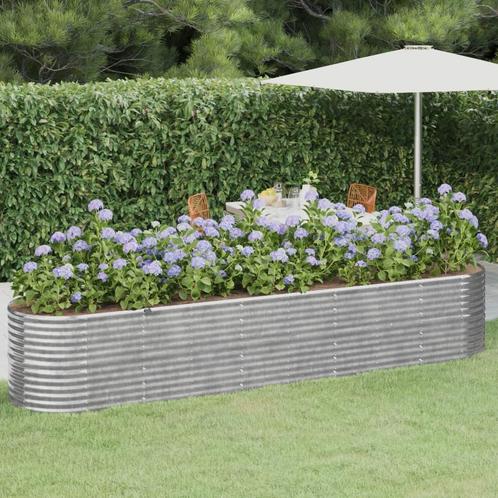 vidaXL Plantenbak 368x80x68 cm gepoedercoat staal, Tuin en Terras, Bloembakken en Plantenbakken, 100 cm of meer, Nieuw, Metaal