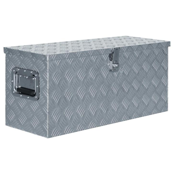 vidaXL Aluminium kist 80x30x35 cm zilverkleurig, Doe-het-zelf en Verbouw, Gereedschapskisten, Nieuw, Verzenden