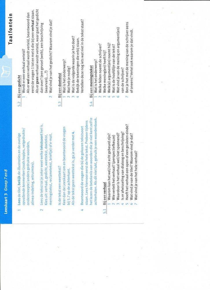 Taalfontein Leeskaart 3 groep 7-8, Boeken, Schoolboeken, Nieuw, Verzenden