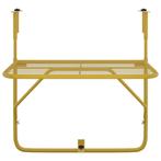 Balkontafel 60x40 cm staal goudkleurig (Tafels), Tuin en Terras, Nieuw, Verzenden