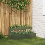 vidaXL Tuin Bloempot Olijfgroen 100 x 60 x 45 cm Staal, Verzenden, Nieuw, Metaal, 60 tot 100 cm