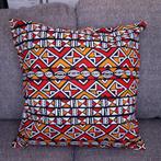 Afrikaans kussen | Rood / Oranje Bogolan / Mud cloth - Sierk, Huis en Inrichting, Woonaccessoires | Kussens, Ophalen of Verzenden