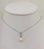 Ketting met hanger Zoetwaterdruppelparel - Witgoud 18K -, Sieraden, Tassen en Uiterlijk, Antieke sieraden