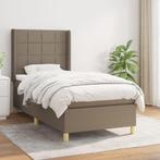 vidaXL Boxspring met matras stof taupe 90x190 cm, 90 cm, Eenpersoons, Verzenden, Nieuw
