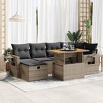 vidaXL 8-delige Loungeset met kussens poly rattan acacia, Tuin en Terras, Tuinsets en Loungesets, Verzenden, Nieuw, Rotan, Loungeset