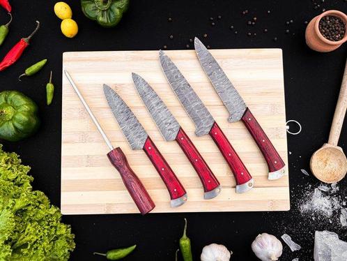 Smith - Keukenmes - Kitchen knife set - Japans mehroon hout, Antiek en Kunst, Antiek | Keukenbenodigdheden