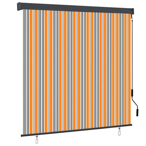 vidaXL Rolgordijn voor buiten 170x250 cm geel en blauw, Huis en Inrichting, Stoffering | Gordijnen en Lamellen, Nieuw, Verzenden