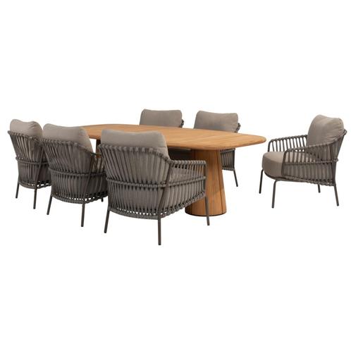 Capri Capalbio low dining tuinset barrel 240x110xH69 cm 7, Tuin en Terras, Tuinsets en Loungesets, Nieuw, Ophalen of Verzenden