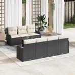 vidaXL Tuin Sofa Set 8 pcs Zwart Poly riet, Verzenden, Nieuw, Rotan