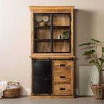 Buffetkast Mangohout Milan 100 Met Deurtjes Recht, Huis en Inrichting, Kasten | Buffetkasten, 100 tot 150 cm, Nieuw, Industriële meubels