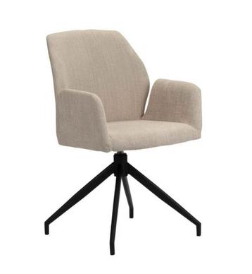Draaibare Eetkamerstoel Storm | Beige Chenille – Designstoel beschikbaar voor biedingen
