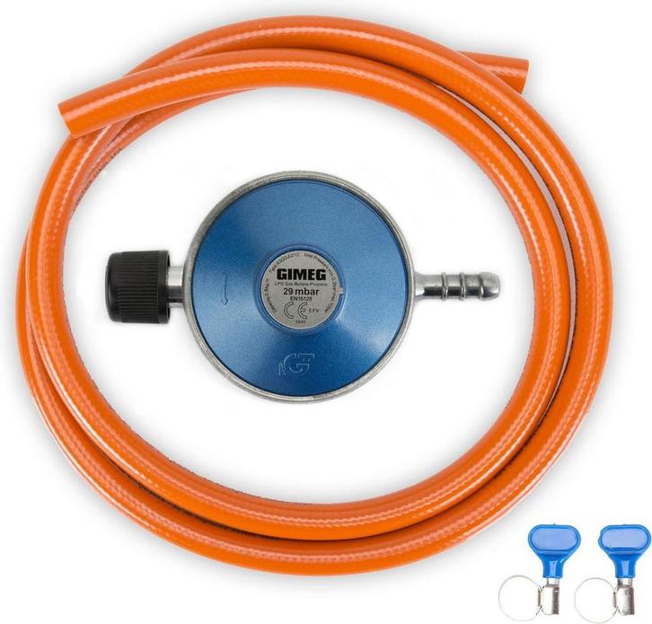 Gimeg gasdrukregelaarset 29 mbar slang 150 cm, Tuin en Terras, Overige Tuin en Terras, Verzenden