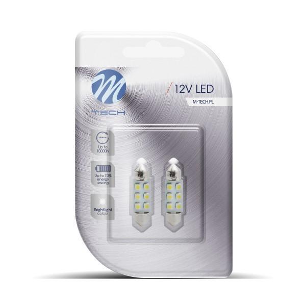 M-Tech LED C5W 12V 36mm - Basic - 6x Led diode - Geel -..., Auto-onderdelen, Verlichting, Nieuw, Verzenden