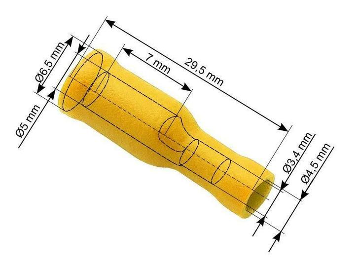 Kabelschoen Doorverbinder 100 stuks - Geel - Gat diameter 5., Hobby en Vrije tijd, Elektronica-componenten, Nieuw, Ophalen of Verzenden