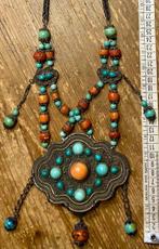 Ketting - Koraal, Zilver, turkoois - Mongolië - Qing