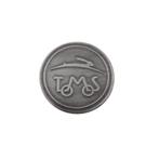 Sticker Tomos logo rond 50mm RealMetal&#x00AE; zilver, Nieuw, Ophalen of Verzenden