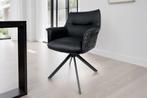 Bureaustoel LE GRAND zwart echt leer, getextureerde stof,, Huis en Inrichting, Stoelen, Ophalen of Verzenden, Nieuw