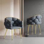 Luxe Fluwelen Eetkamerstoel – Met Gouden Poten &amp; Comfort, Huis en Inrichting, Stoelen, Verzenden, Nieuw