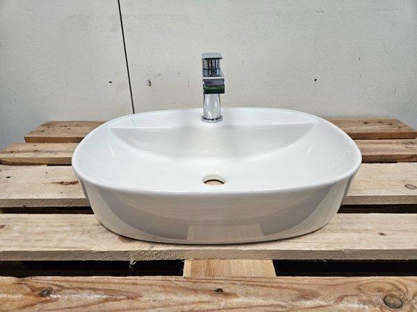 Waskom 50 x 38 x 12 cm wit keramiek inclusief kraan 29.3950, Doe-het-zelf en Verbouw, Sanitair, Kraan, Nieuw, Ophalen of Verzenden