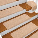 vidaXL Trapmatten 10 st 65x21x4 cm naaldvilt crèmekleurig, Doe-het-zelf en Verbouw, Ladders en Trappen, Verzenden, Nieuw