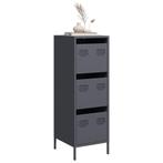 vidaXL buffetkast 39x35x103,5 cm staal antracietkleurig, Huis en Inrichting, Kasten | Buffetkasten, Verzenden, Nieuw, Metaal