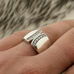 Zilveren ring met zirconia | TiSento (fantasie, brede ring), Sieraden, Tassen en Uiterlijk, Ringen, Met edelsteen, Gebruikt, 17 tot 18