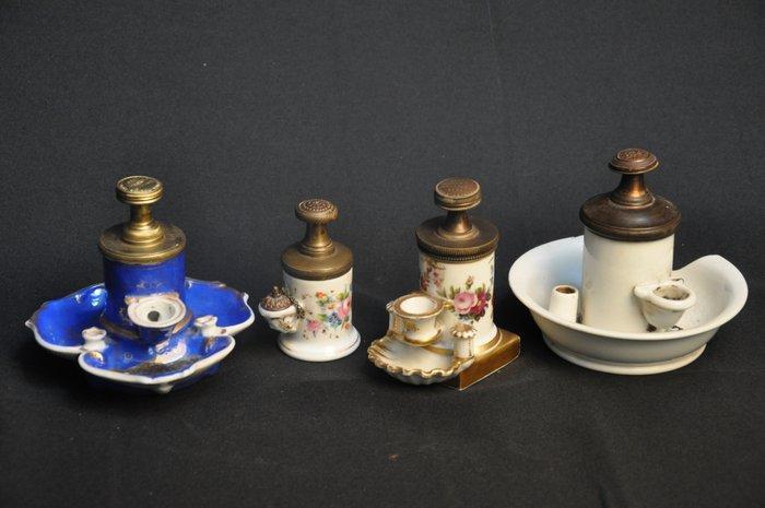 Louis Honoré BOQUET - Inktpot (3) - pompinktpot - Porselein,, Antiek en Kunst, Antiek | Overige Antiek