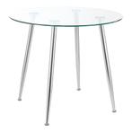 [en.casa] Glazen tafel Humppila rond 75x80 cm chroom en tran, Huis en Inrichting, Nieuw, Verzenden