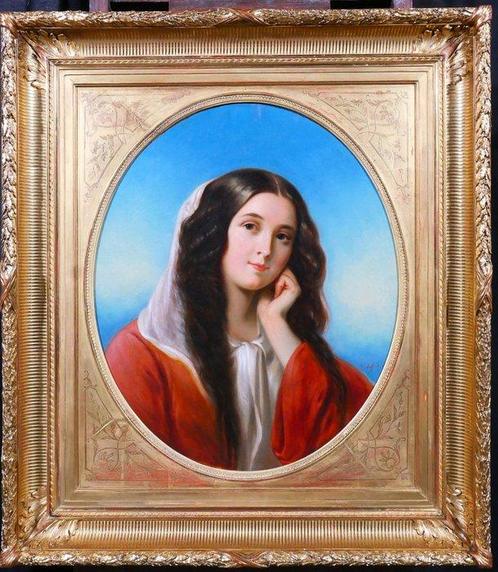 Charles Jaffard - Portrait of a woman, Antiek en Kunst, Kunst | Schilderijen | Klassiek