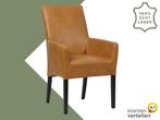 Leren eetkamerstoel Just met armleuning, Huis en Inrichting, Stoelen, Overige kleuren, Bohemian, Eigentijds, Klassiek, Retro, Romantisch, Scandinavisch