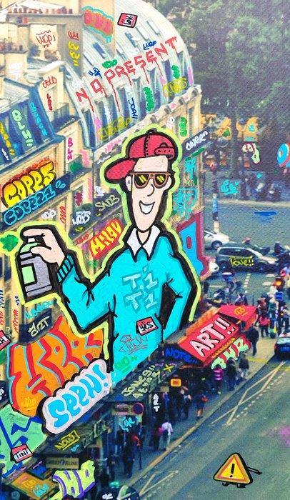 BLACH (Maxime Blachère) - Paris Bande Dessinée et lunettes, Antiek en Kunst, Kunst | Schilderijen | Modern