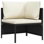 vidaXL Hoekbank sectioneel met kussens poly rattan zwart, Tuin en Terras, Tuinsets en Loungesets, Verzenden, Nieuw, Rotan